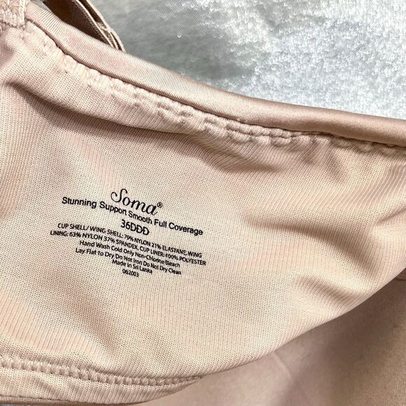 SOMA Intimates Rose Pink 36DDD  Stunning Support Smooth Full Coverage Bra - Picture 4 of 5